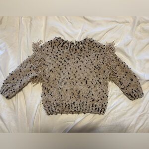 Jessica Simpson Speckled Fringe Sweater